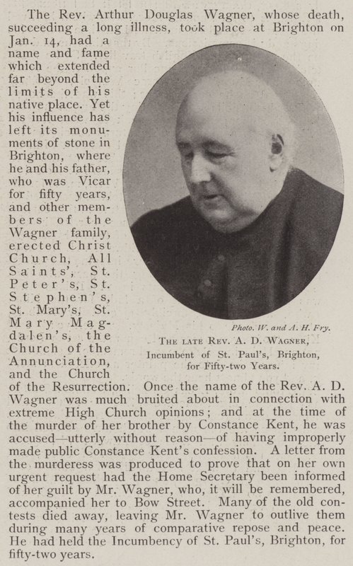 Avdøde pastor AD Wagner, sittende i St Pauls, Brighton, i femtito år av English Photographer