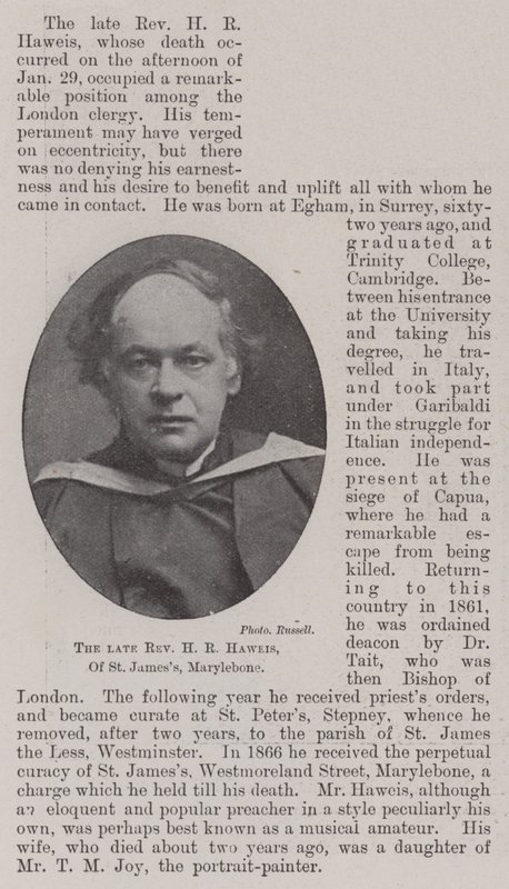 Avdøde pastor HR Haweis, fra St Jamess, Marylebone av English Photographer