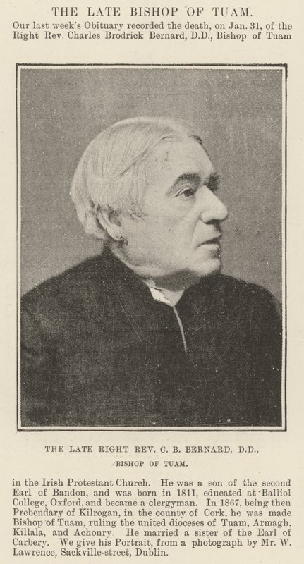 Den avdøde høyre pastor C B Bernard, DD, biskop av Tuam av English Photographer