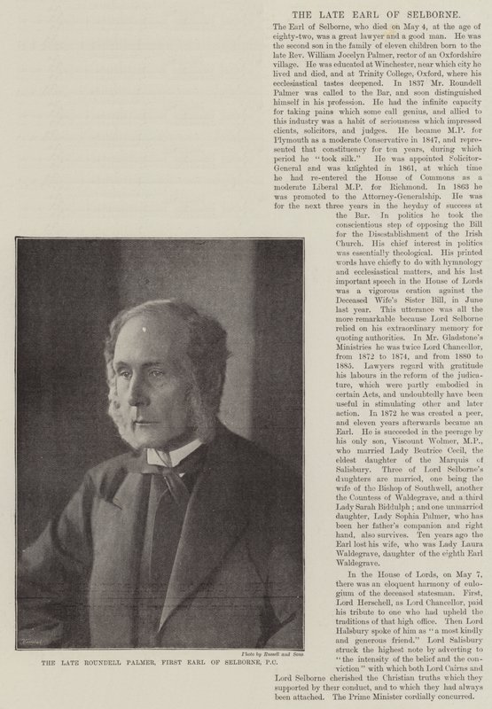 Avdøde Roundell Palmer, First Earl of Selborne, PC av English Photographer
