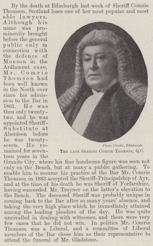 Avdøde sheriff Comrie Thomson, QC av English Photographer