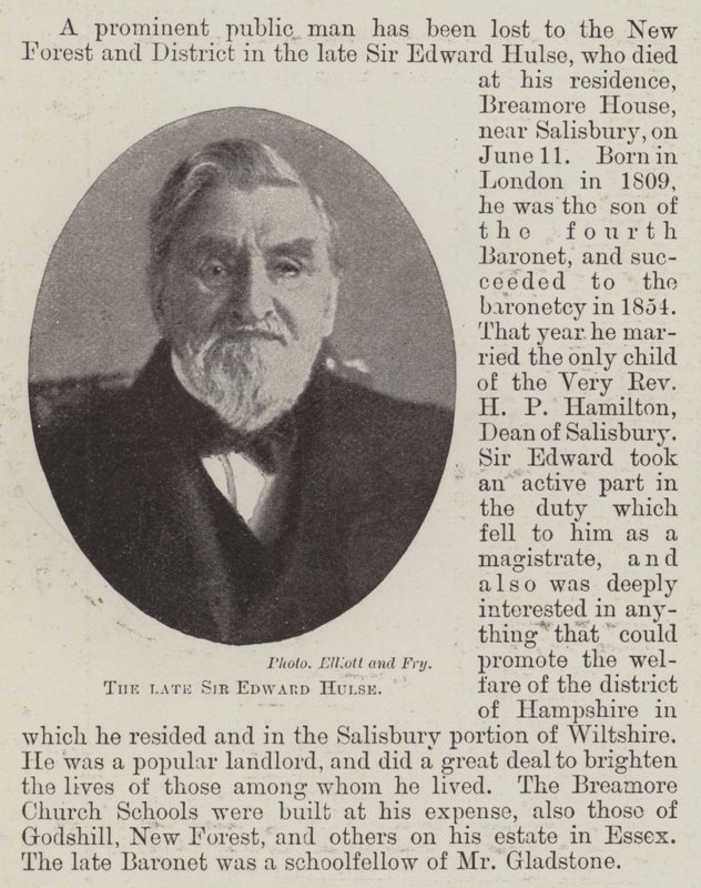 Avdøde Sir Edward Hulse av English Photographer