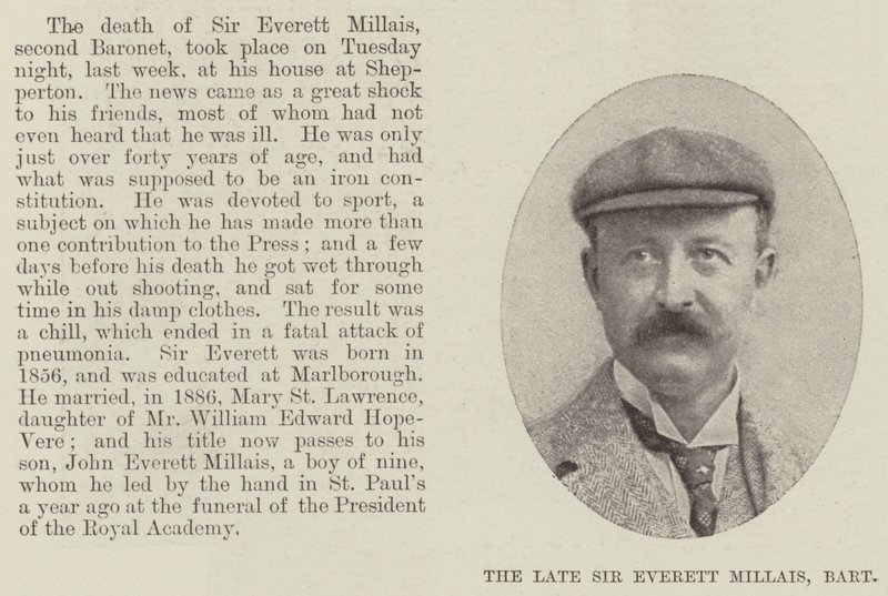 Avdøde Sir Everett Millais, Baronet av English Photographer
