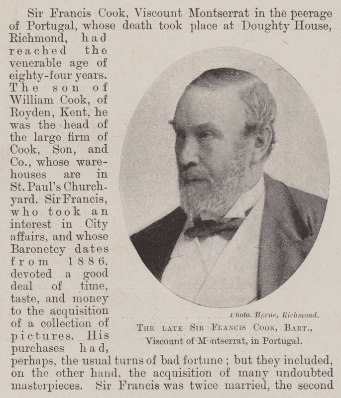 Avdøde Sir Francis Cook, Baronet, Viscount of Montserrat, i Portugal av English Photographer