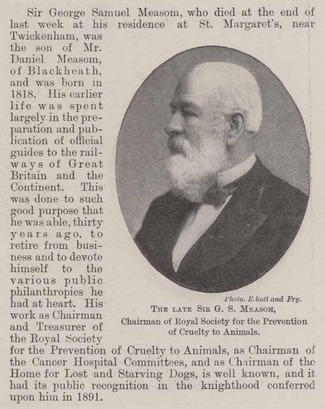 Avdøde Sir GS Measom, styreleder i Royal Society for the Prevention of Cruelty to Animals av English Photographer