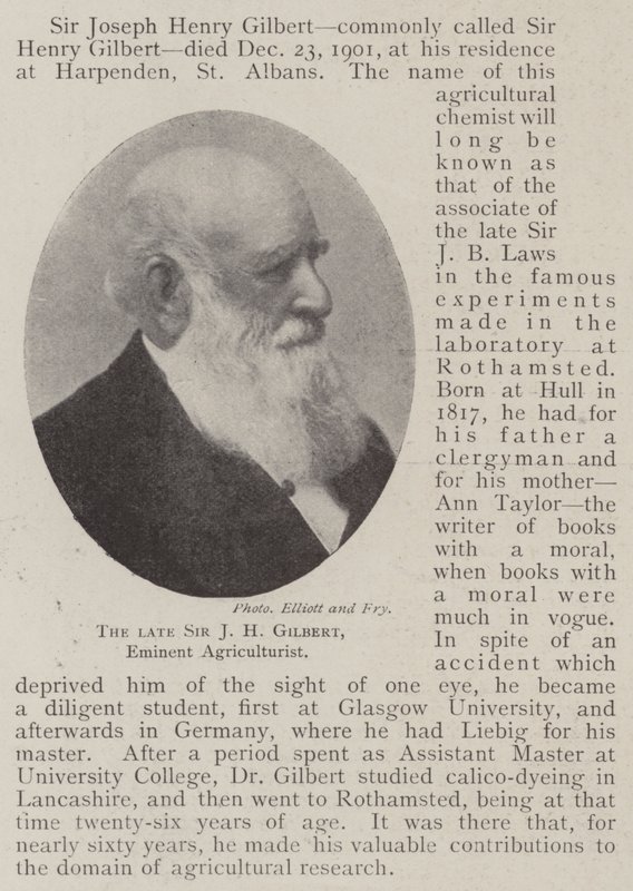 Avdøde Sir JH Gilbert, eminent landbruker av English Photographer