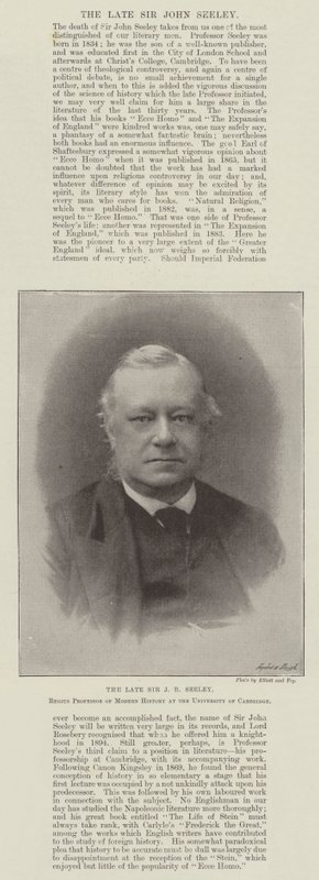 Avdøde Sir JR Seeley, Regius-professor i moderne historie ved University of Cambridge av English Photographer