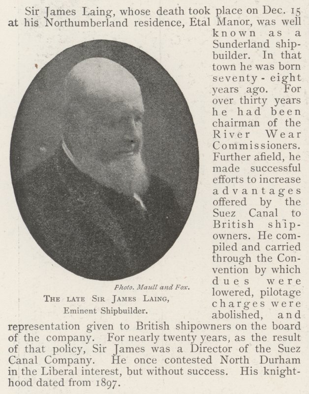 Avdøde Sir James Laing, eminent skipsbygger av English Photographer