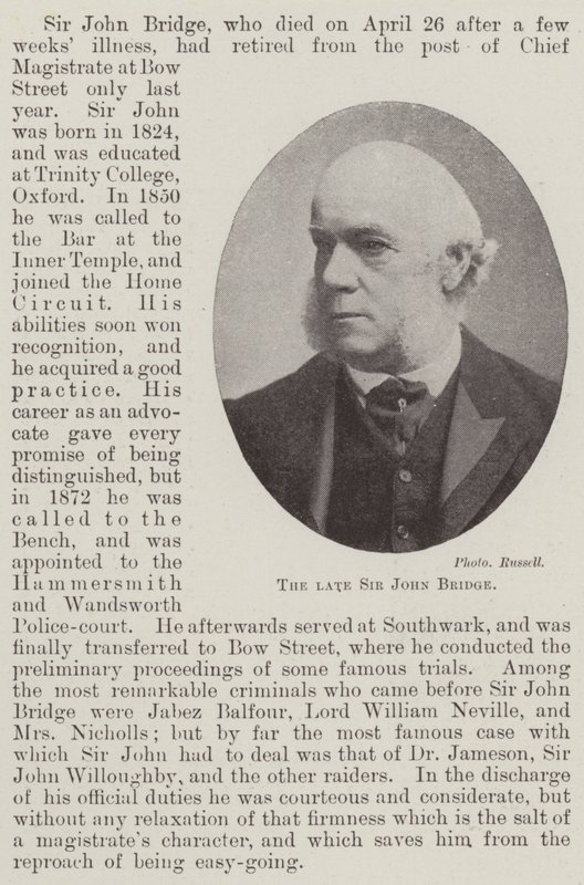 Avdøde Sir John Bridge av English Photographer