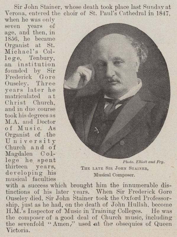Avdøde Sir John Stainer, musikalsk komponist av English Photographer
