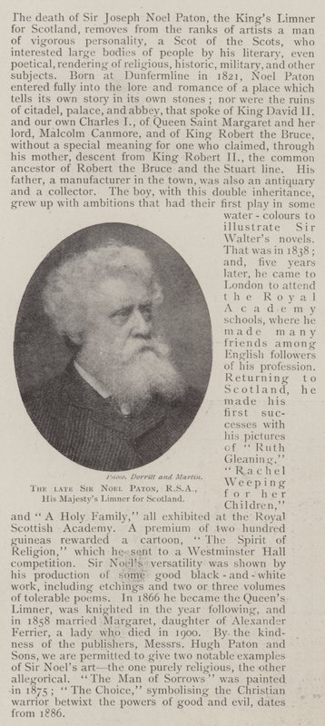 Avdøde Sir Noel Paton, RSA, Hans Majestys Limner for Skottland av English Photographer