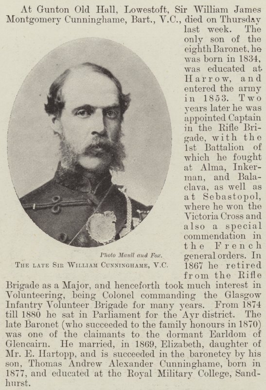 Avdøde Sir William Cunninghame, VC av English Photographer