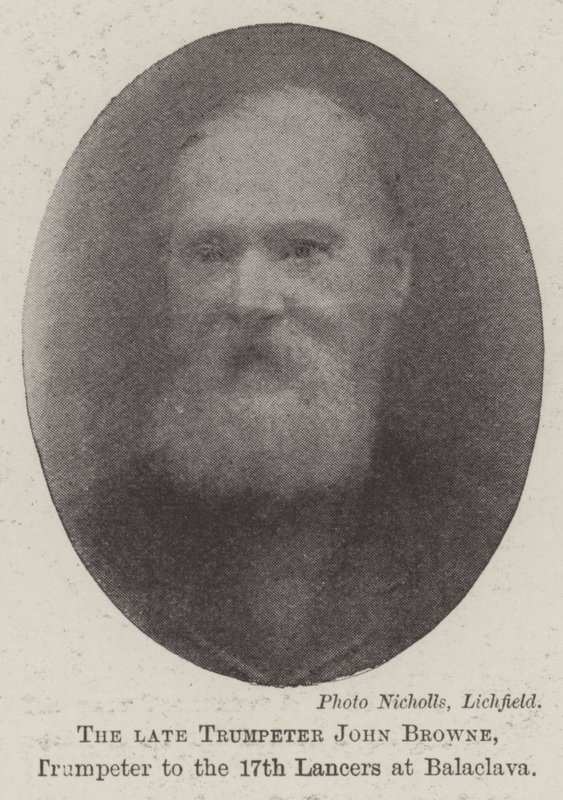 Den avdøde trompetisten John Browne, trompetisten til de 17. Lancers ved Balaclava av English Photographer