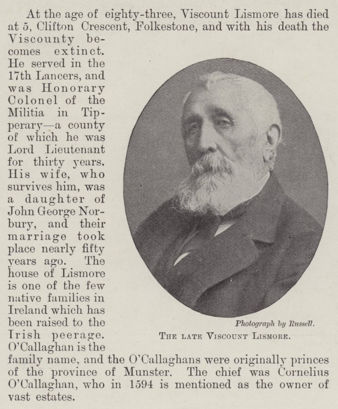 Avdøde Viscount Lismore av English Photographer