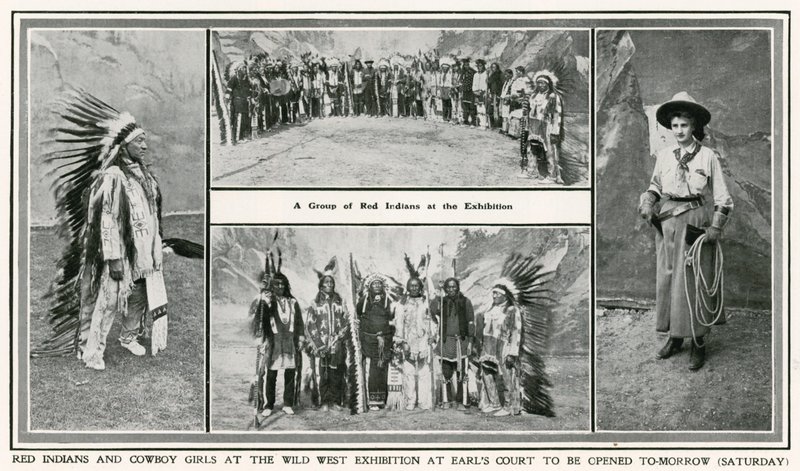Åpningen av Golden West-utstillingen på Earls Court: Røde indianere og cowboyjenter av English Photographer