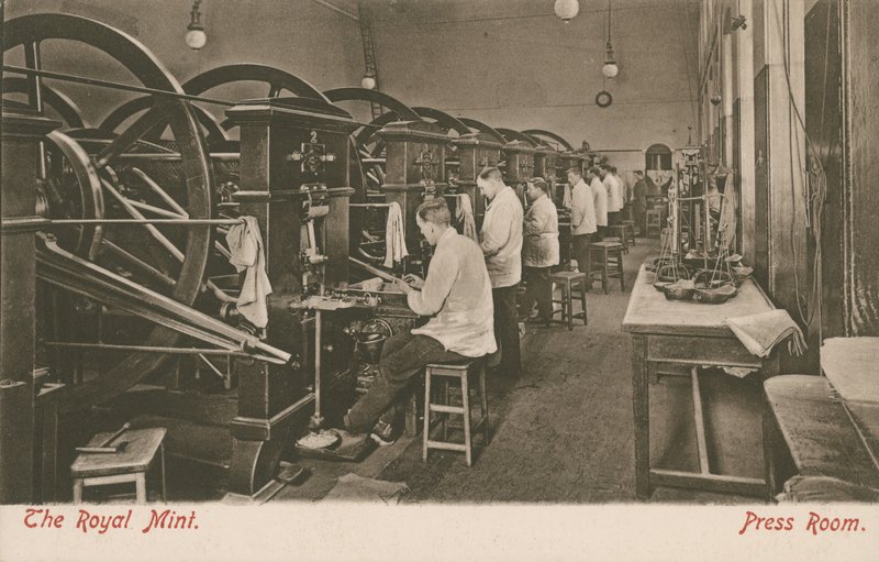 Presserommet ved Royal Mint, London av English Photographer