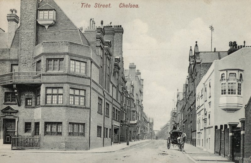 Tite Street, Chelsea, London (s/hvitt bilde) av English Photographer