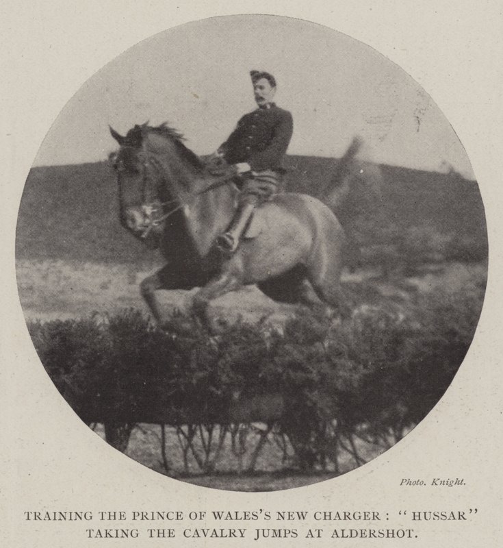 Trener Prince of Wales New Charger, Hussar tar kavalerihoppene ved Aldershot av English Photographer