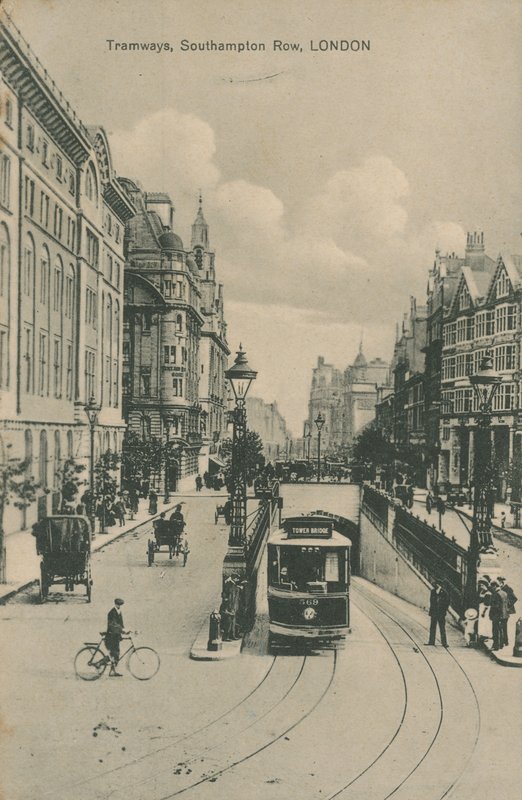 Tramways, Southampton Row, London av English Photographer