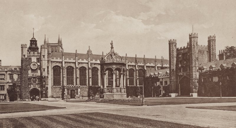 Trinity College, Great Court, Cambridge (s/hvitt bilde) av English Photographer