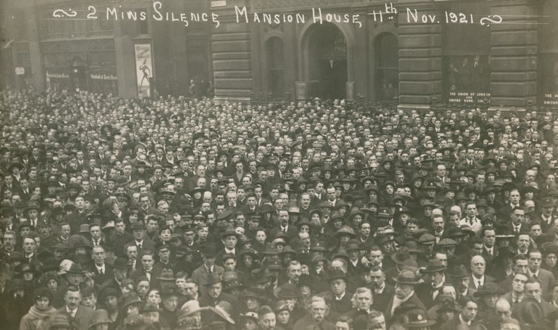 To minutters stillhet i Mansion House, London, 11. november 1921 av English Photographer