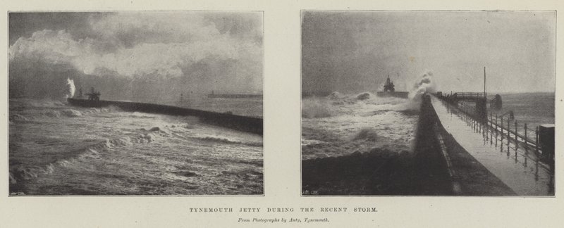 Tynemouth Jetty under den siste stormen av English Photographer