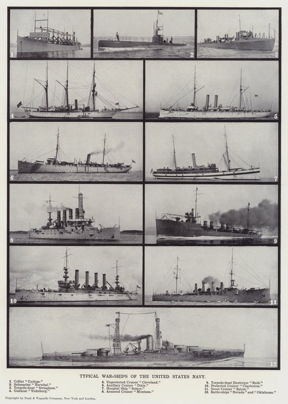 Typiske krigsskip fra den amerikanske marinen (s/h-bilde) av English Photographer