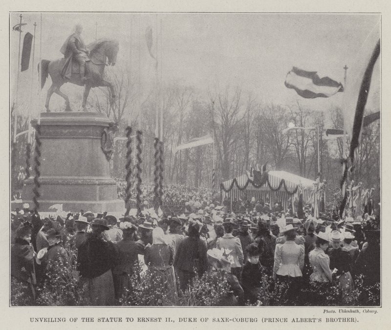 Avduking av statuen til Ernest II, hertugen av Saxe-Coburg (Prince Alberts Brother) av English Photographer