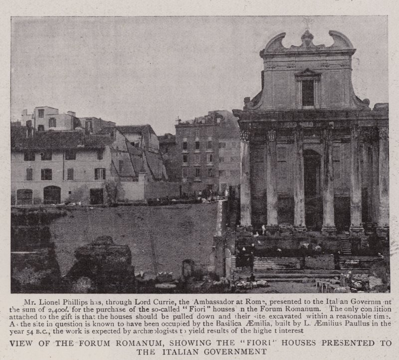 Utsikt over Forum Romanum, som viser Fiori-husene presentert for den italienske regjeringen av English Photographer
