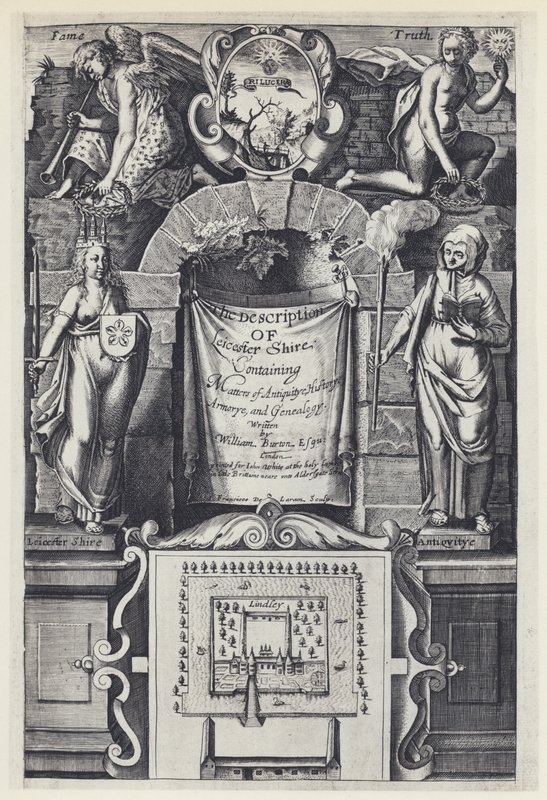 W Burton, The Description of Leicester Shire, I White 1622 (s/hvitt foto) av English Photographer