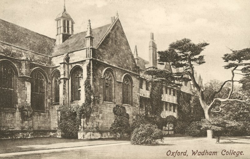 Wadham College, Oxford, Oxfordshire (s/hvitt-bilde) av English Photographer