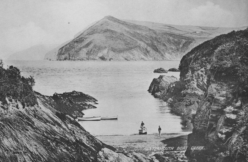Watermouth Boat Creek (s/hvitt bilde) av English Photographer
