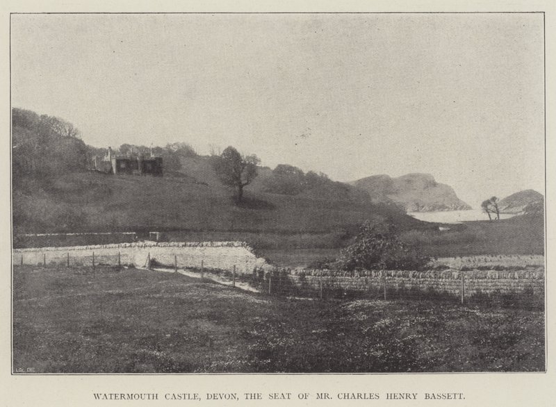 Watermouth Castle, Devon, setet til Mr Charles Henry Bassett av English Photographer