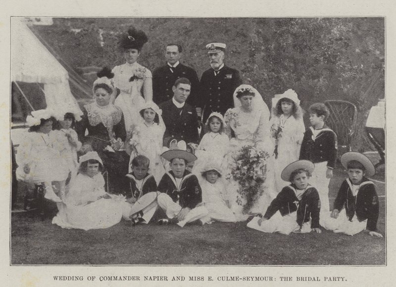 Bryllup til kommandør Napier og frøken E Culme-Seymour, Brudefesten av English Photographer