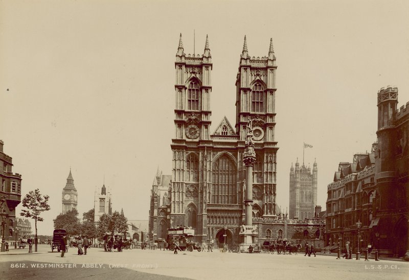 Vestfronten av Westminster Abbey av English Photographer
