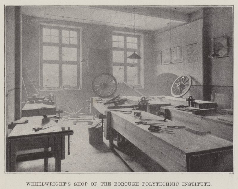 Wheelwrights Shop ved Borough Polytechnic Institute av English Photographer