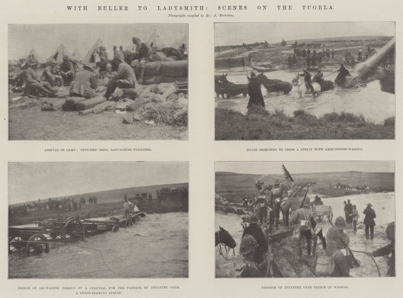 Med Buller til Ladysmith, Scener på Tugela av English Photographer