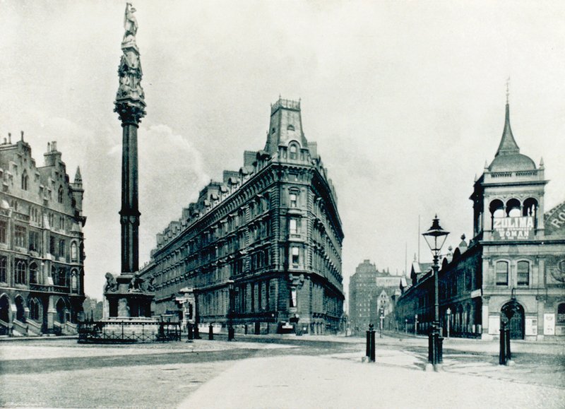Med Westminster Column, Queen Annes Mansions og Royal Aquarium av English Photographer