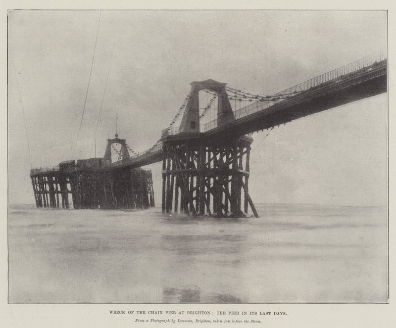 Vraket av Chain Pier i Brighton, Pier in its Last Days av English Photographer