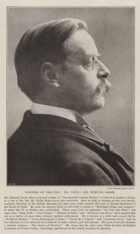 Dagens forfattere, Edmund Gosse av English Photographer