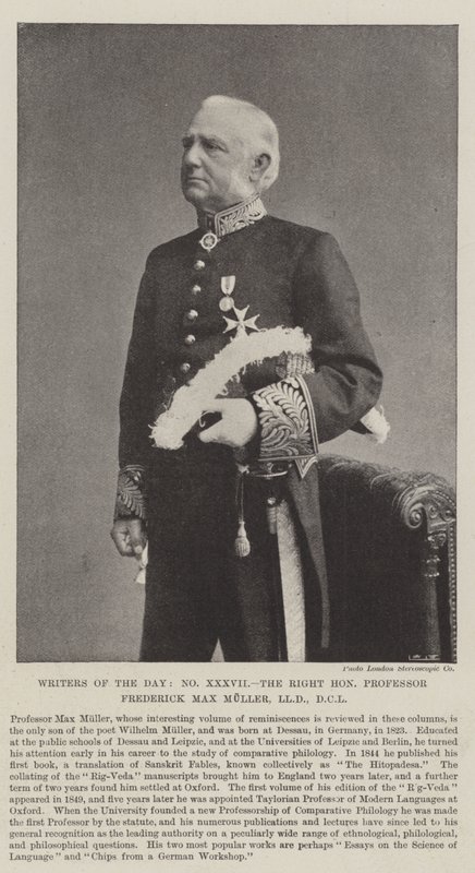 Dagens forfattere, den ærede professor Frederick Max Muller, LLD, DCL av English Photographer