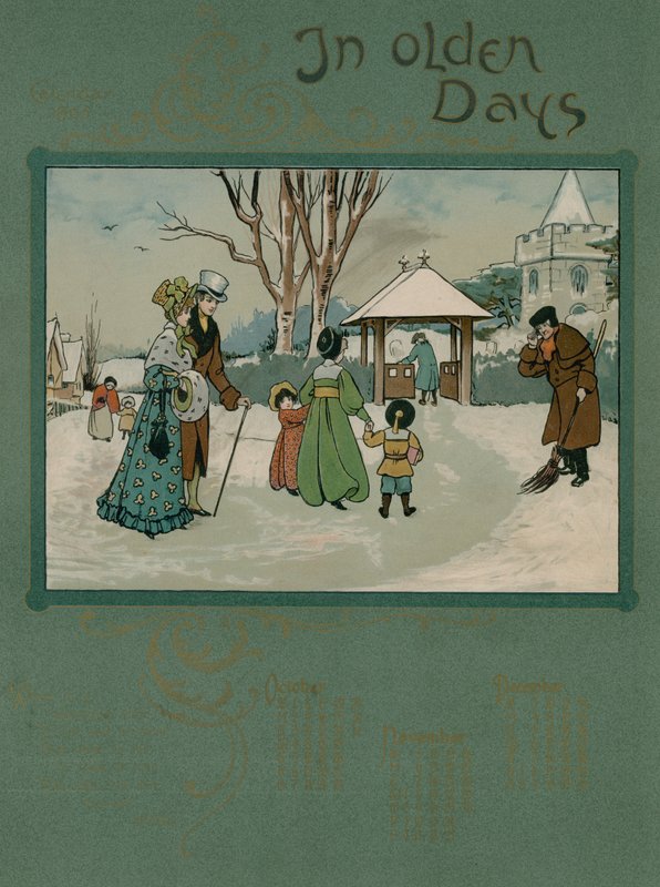1905 kalender med vers av Alfred Austin (fargelitografi,) av English School