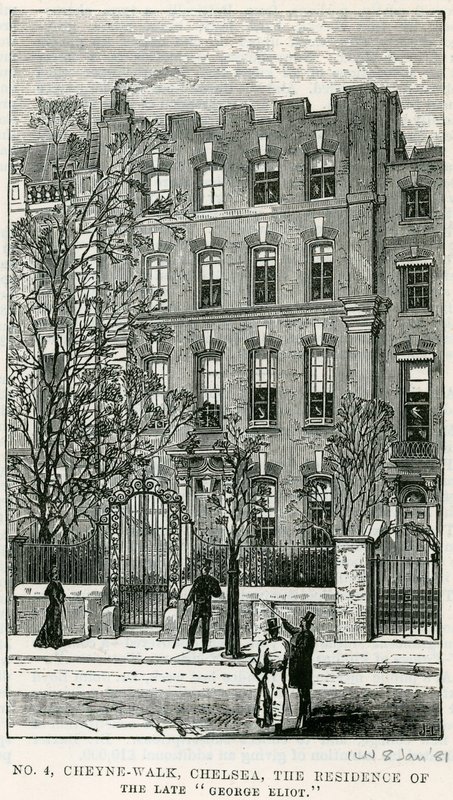 4 Cheyne Walk, Chelsea, residensen til avdøde George Eliot av English School