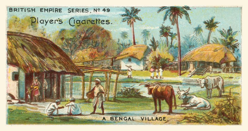 En bengalsk landsby (chromolitho) av English School
