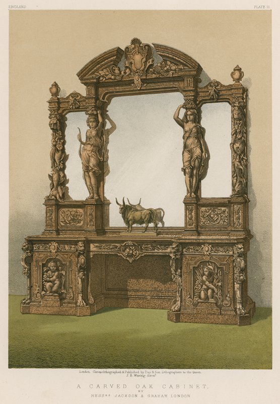 A Carved Oak Cabinet av Mrs Jackson og Graham London av English School
