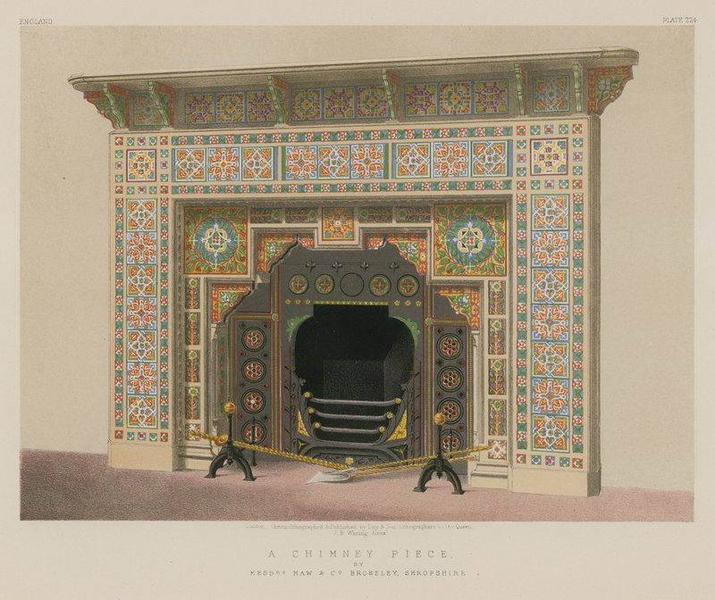 A Chimney Piece av Mrs Maw and Co, Broseley, Shropshire av English School