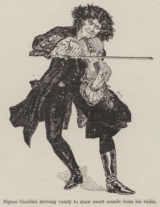 A Fiddle with One Tune, av R E Francillon (gravering) av English School