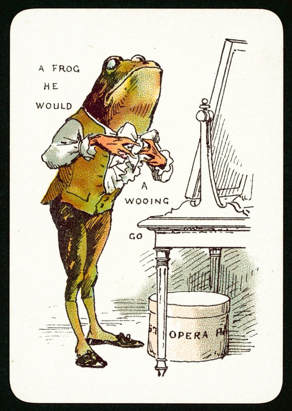A Frog He Would A Wooing Go (farge litho) av English School