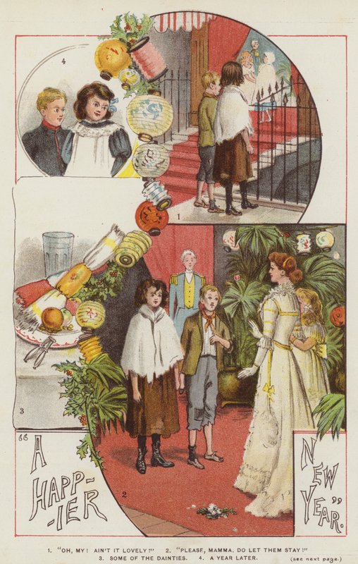 Et lykkeligere nyttår (farge litho) av English School