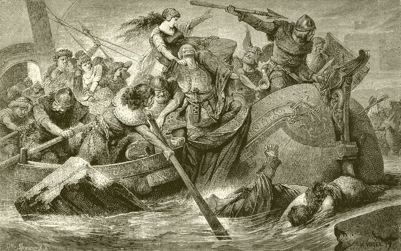 En plyndringsekspedisjon av vikingene av English School